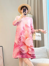 Luxury Pleated Floral Midi Dress